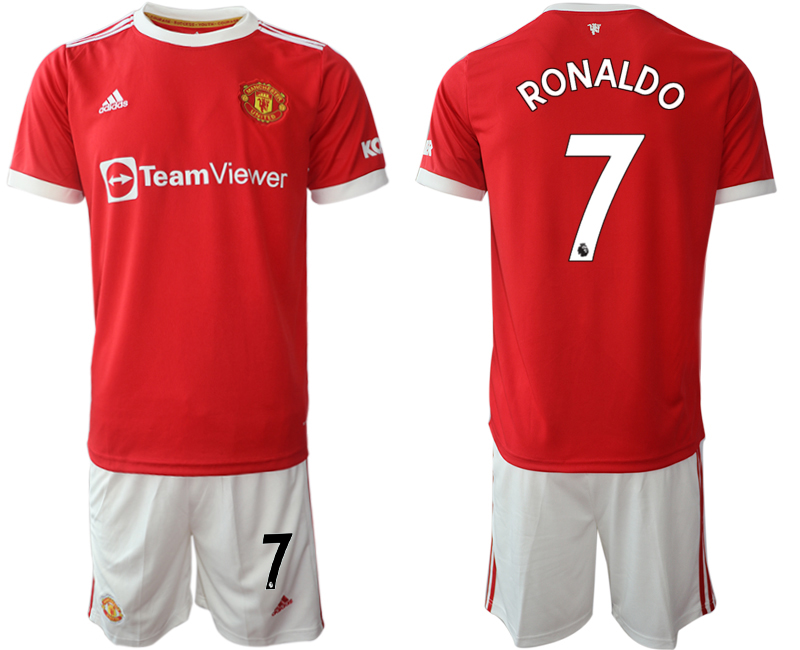 Men 2021-2022 Club Manchester United home red #7 Adidas Soccer Jersey1->manchester united jersey->Soccer Club Jersey